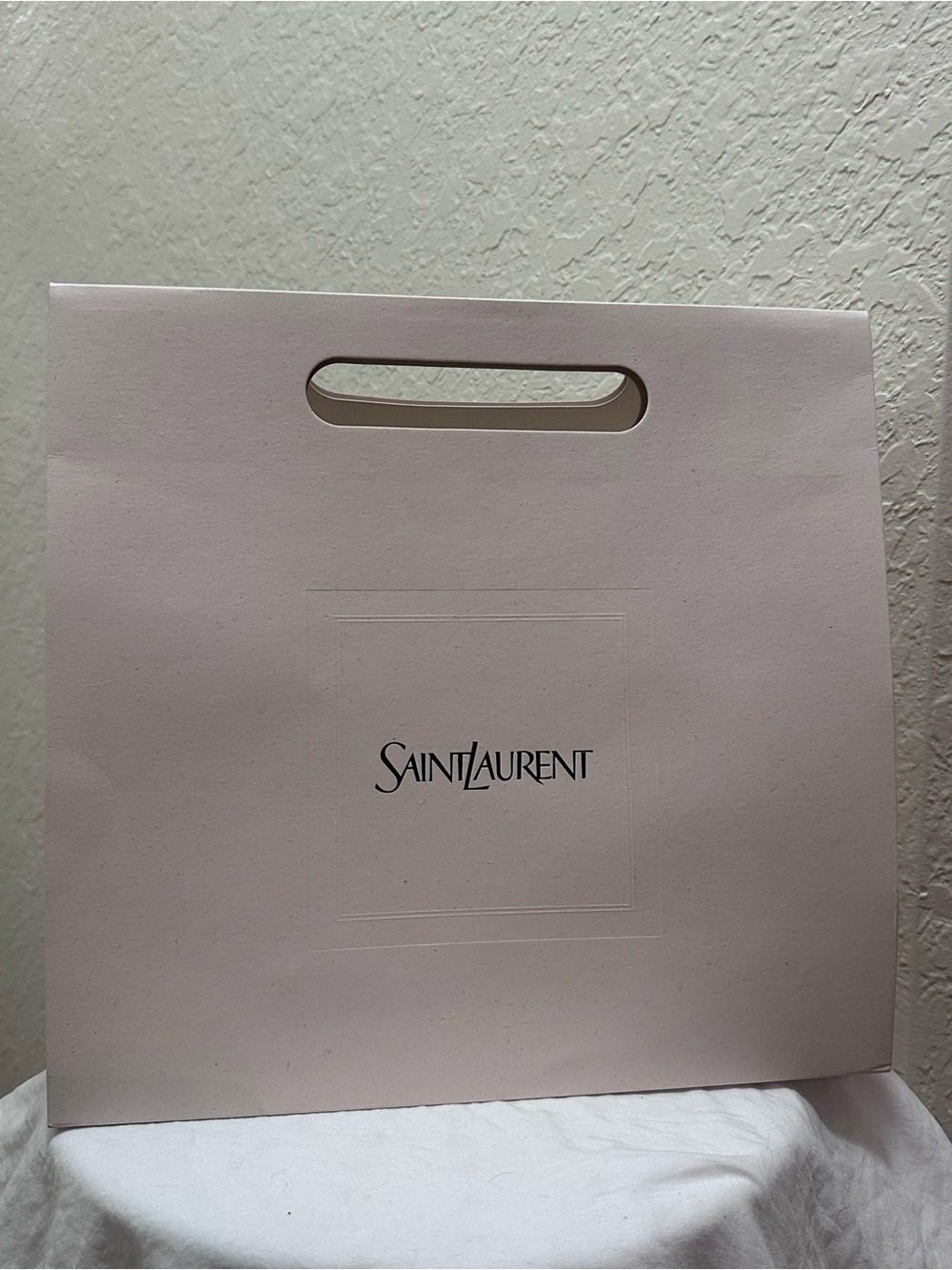 Saint Laurent Large White Luxury Shopping Gift Bag Authentic Boutique Packaging
